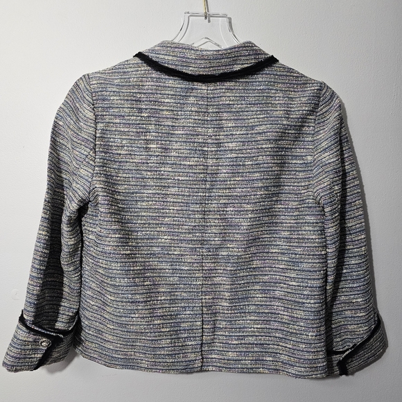 Anthropologie Coquille Jacket Tweed Woven Size 6 Blazer with funky buttons - Picture 12 of 14
